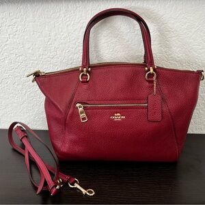 Coach Red Leather Bag with Gold Hardware